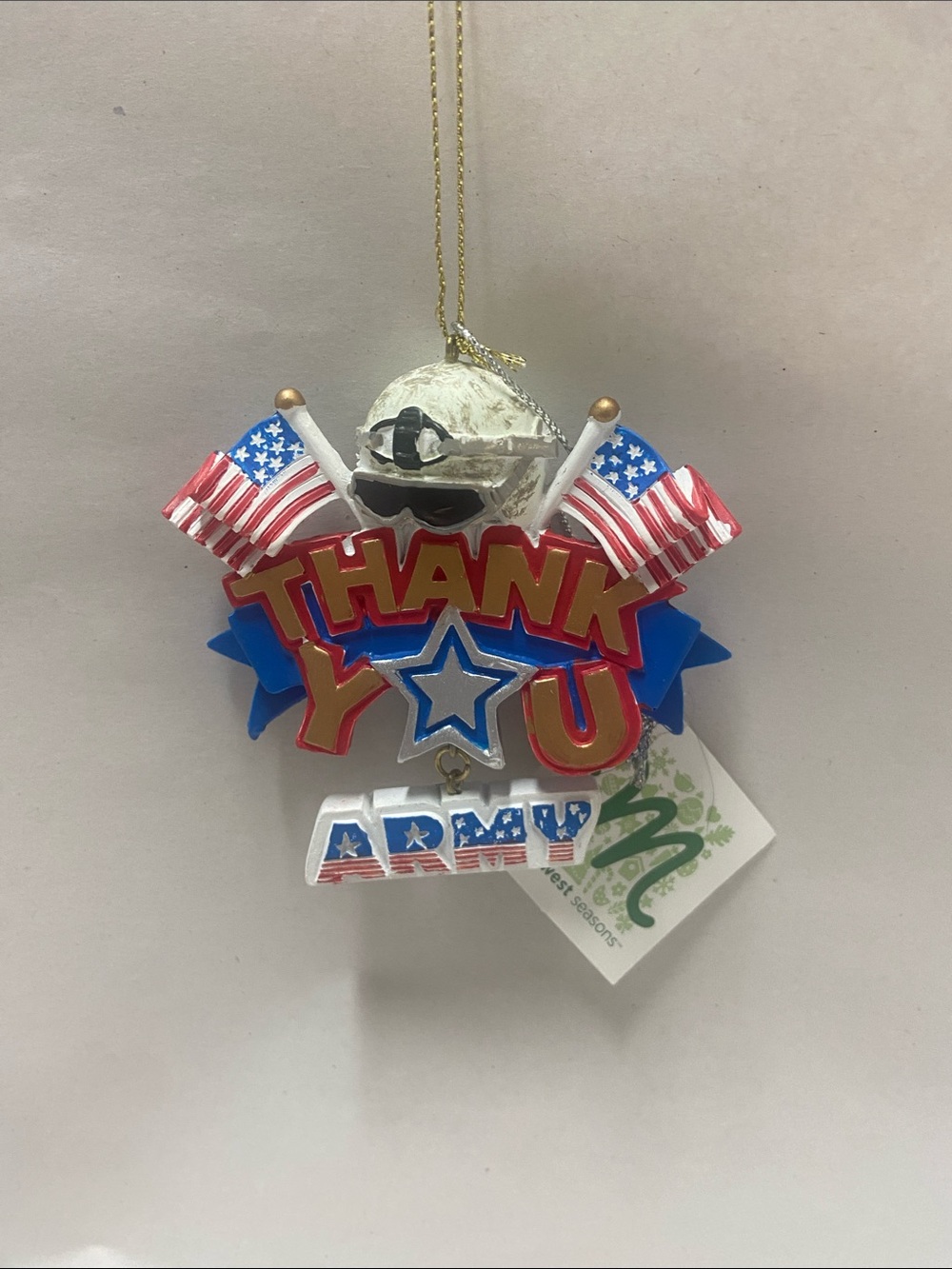 Thank You Army Patriotic Ornament - Red, White & Blue